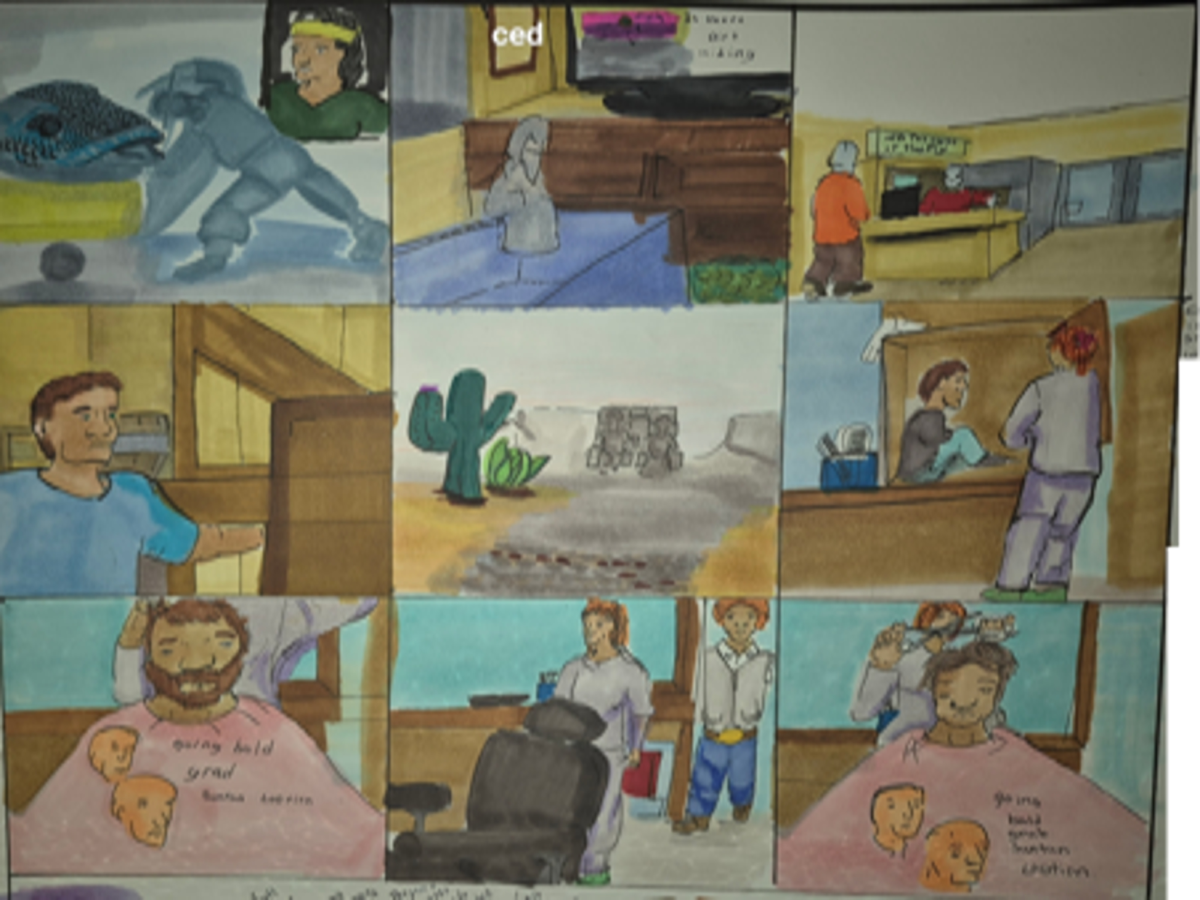 Giving the absurd influence on formatting art. right?, comic art, comic strips, inkedpath, Quibbles of the scribbles, the clone did it, , webcomic, Away-ink