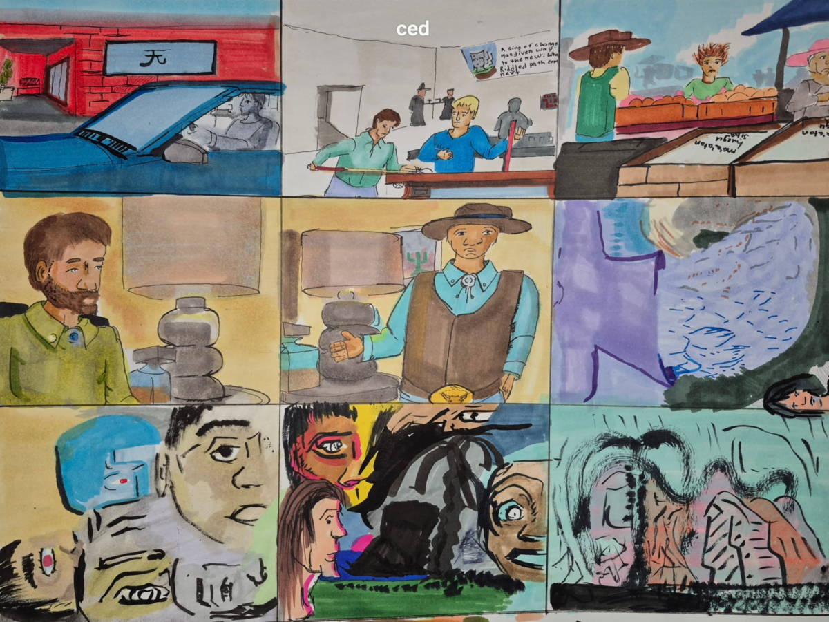 Giving the absurd influence on formatting art. right?, comic art, comic strips, inkedpath, Quibbles of the scribbles, the clone did it, , webcomic, Away-ink