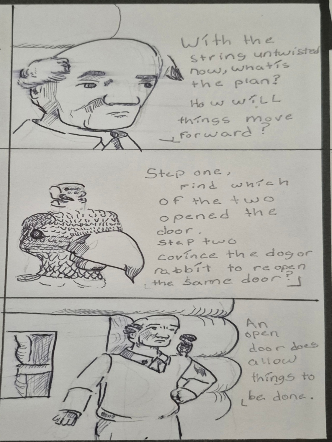 Inked Path: A murky depth and foggy view brings to mind, right?, comic art, comic strips, inkedpath, late to the party, puzzlement, Quibbles of the scribbles, the clone did it, used or not, webcomic.