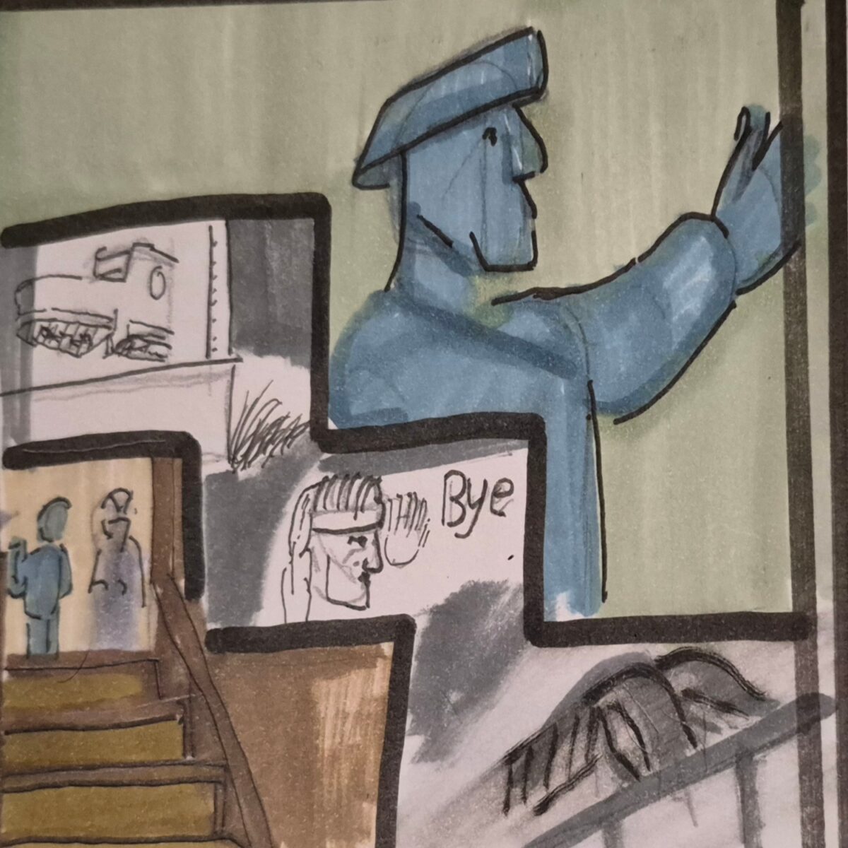 Inked Path: Negatives stacking, how to clear, comic art, comic strips, inkedpath, Quibbles of the scribbles, the clone did it, webcomic, Away-ink, Late to the party, puzzlement, used or not