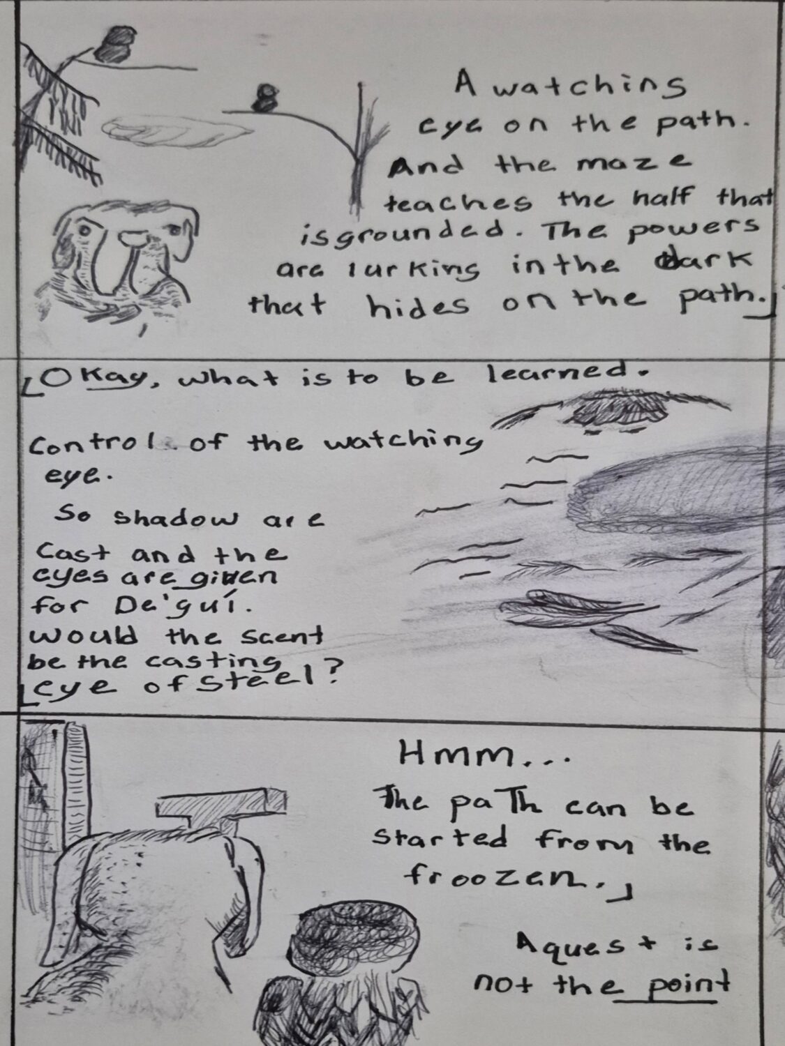 Inked Path: The beach and calm waves, how to clear, comic art, comic strips, inkedpath, Quibbles of the scribbles, the clone did it, webcomic, Away-ink, Late to the party, puzzlement, used or not
