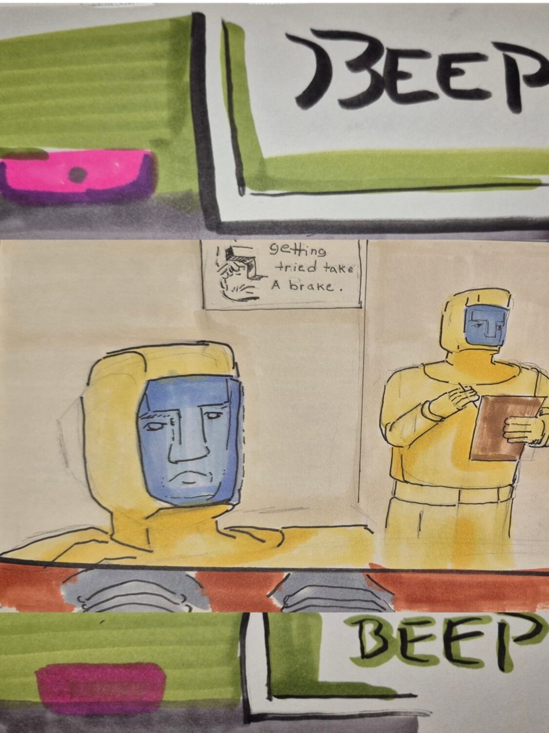 Inked path: Face covers the screens calm pictures, how to clear, comic art, comic strips, inkedpath, Quibbles of the scribbles, the clone did it, webcomic, Away-ink, Late to the party, puzzlement, used or not,