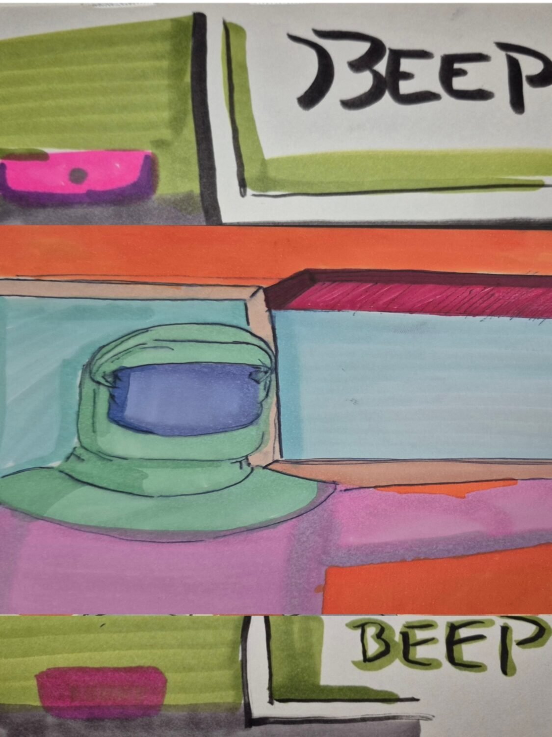 Inked path: Head bust busted by a mallard., how to clear, comic art, comic strips, inkedpath, Quibbles of the scribbles, the clone did it, webcomic, Away-ink, Late to the party, puzzlement, used or not,