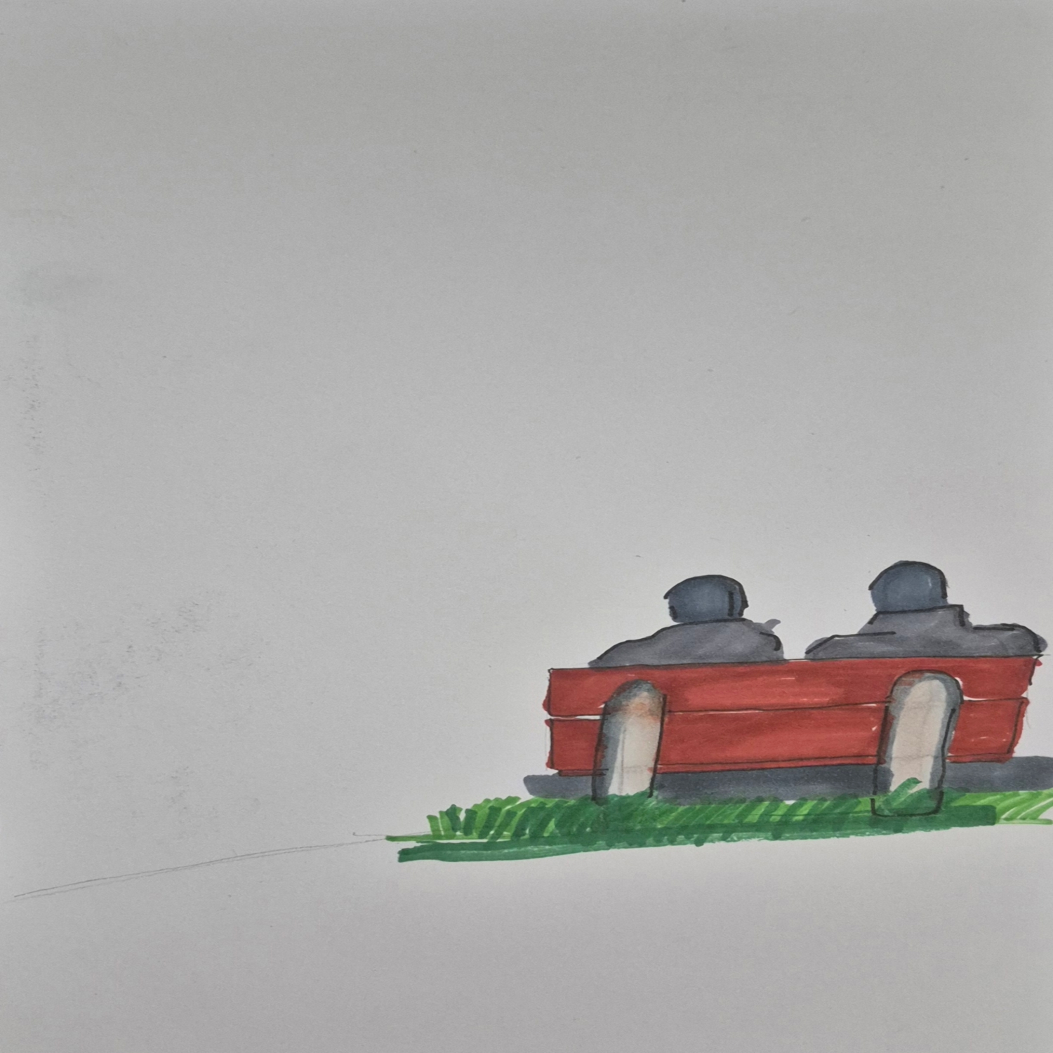 two obscuirties sitting on a bench to point the way the fiedoms work for inked path of comics.