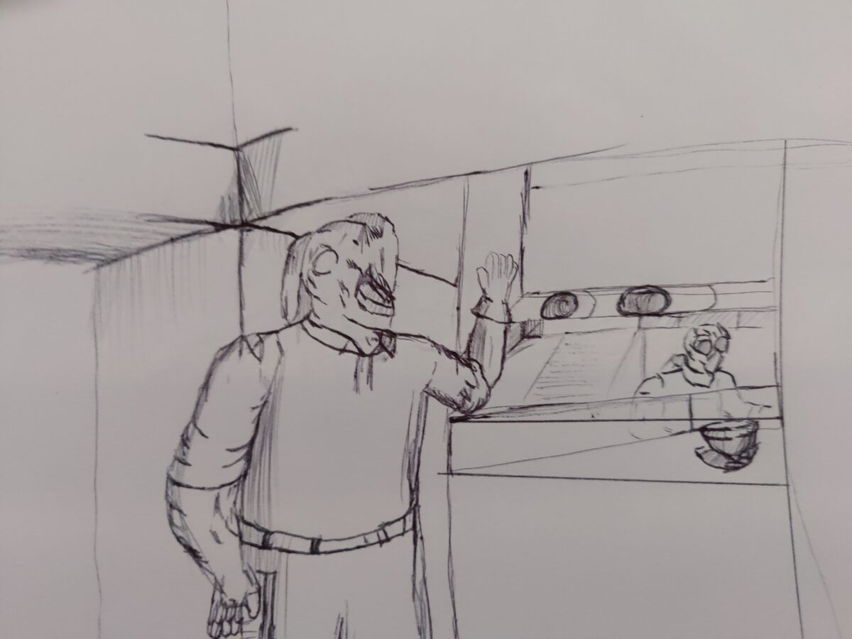 Inked path: Face covers the screens calm pictures, how to clear, comic art, comic strips, inkedpath, Quibbles of the scribbles, the clone did it, webcomic, Away-ink, Late to the party, puzzlement, used or not,
