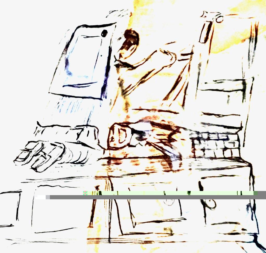 Inked path: Head bust busted by a mallard., how to clear, comic art, comic strips, inkedpath, Quibbles of the scribbles, the clone did it, webcomic, Away-ink, Late to the party, puzzlement, used or not,