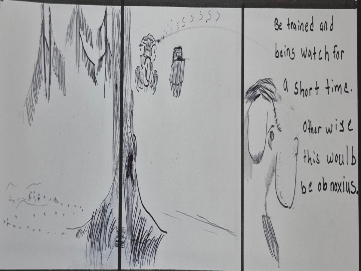 Inked path: Head bust busted by a mallard., how to clear, comic art, comic strips, inkedpath, Quibbles of the scribbles, the clone did it, webcomic, Away-ink, Late to the party, puzzlement, used or not,