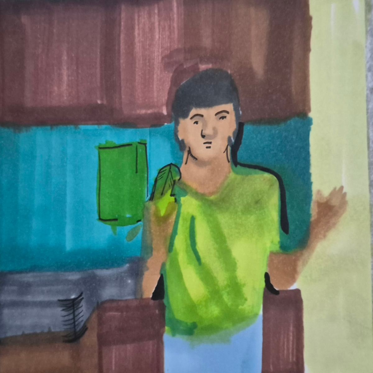 Inked path: Face covers the screens calm pictures, how to clear, comic art, comic strips, inkedpath, Quibbles of the scribbles, the clone did it, webcomic, Away-ink, Late to the party, puzzlement, used or not,