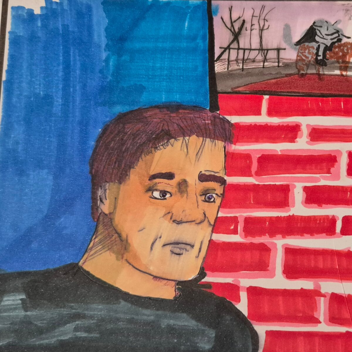  Inked path: Eyes are watching from the wall. webcomic, comic, art, humor, dreaming meaning