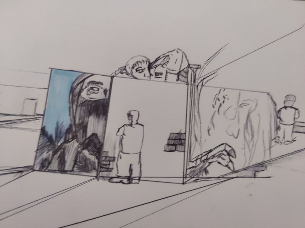  Inked path: Eyes are watching from the wall. webcomic, comic, art, humor, dreaming meaning