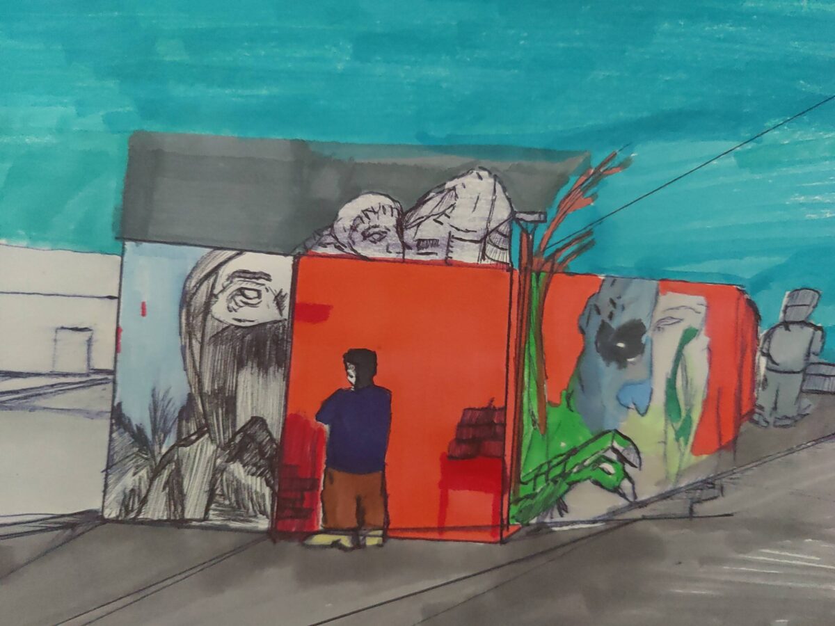  Inked path: Eyes are watching from the wall. webcomic, comic, art, humor, dreaming meaning