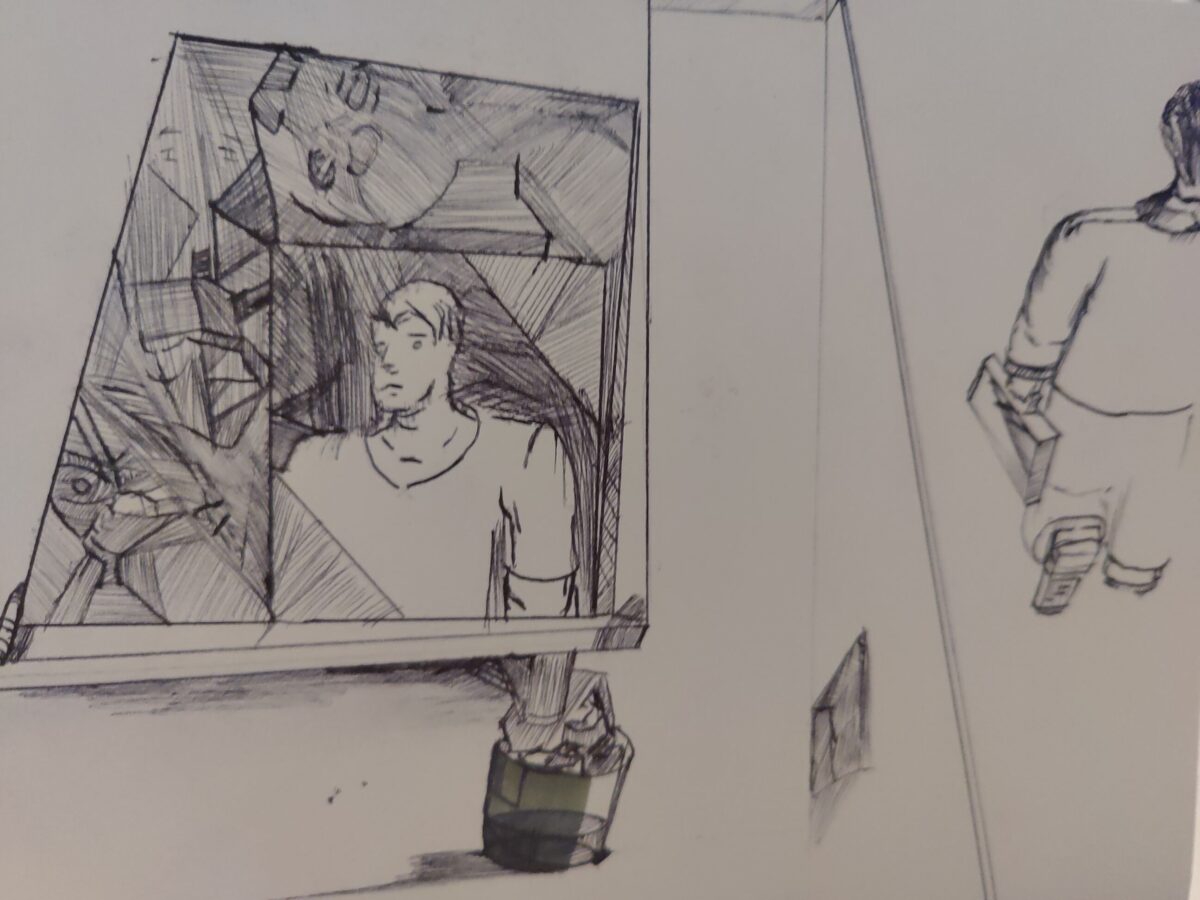  Inked path: Eyes are watching from the wall. webcomic, comic, art, humor, dreaming meaning