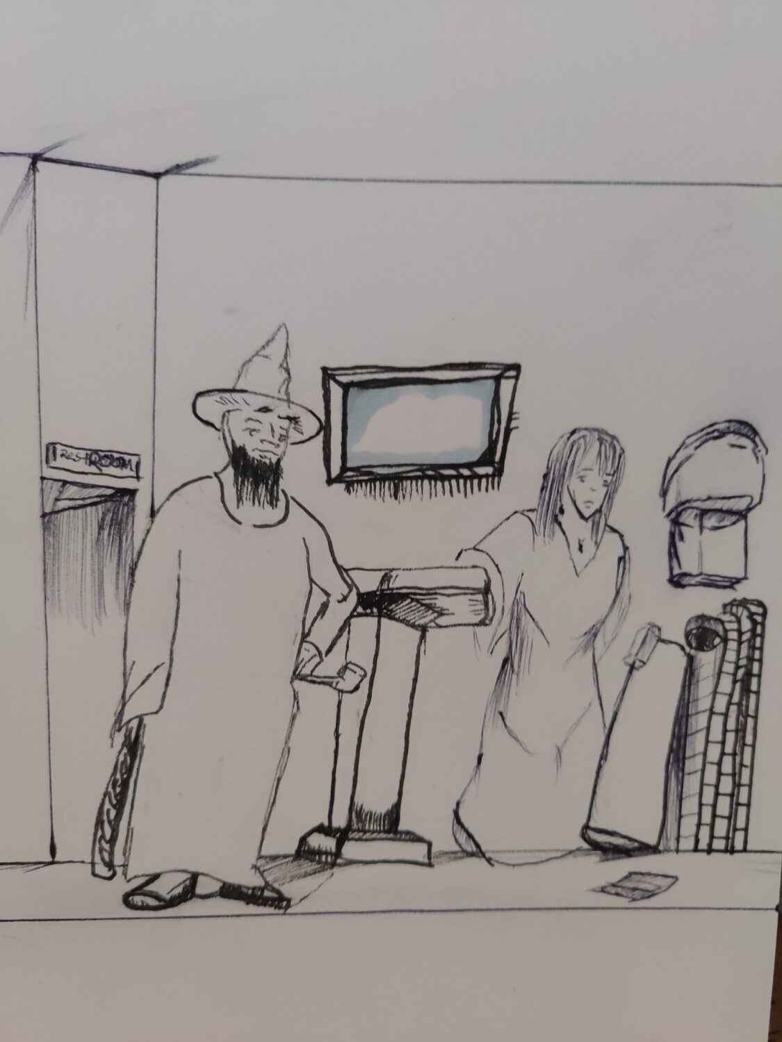 comic art, comic strips, inkedpath, Quibbles of the scribbles, webcomic,  Late to the party, puzzlement, used or not, Inked path: The reptiles give disturbing dreams. one of three game pieces of spot the difference