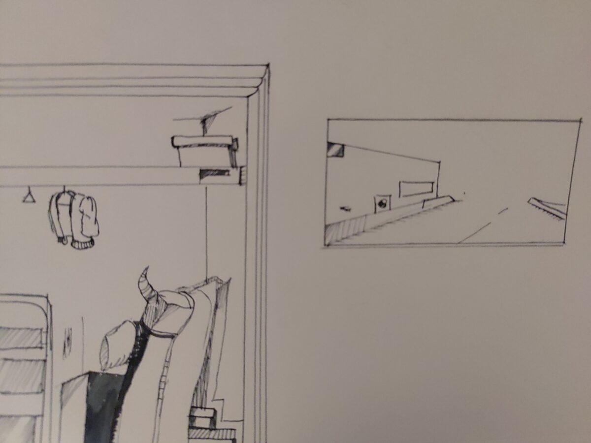 comic art, comic strips, inkedpath, Quibbles of the scribbles, webcomic,  Late to the party, puzzlement, used or not, Inked path: The reptiles give disturbing dreams. one of three game pieces of spot the difference
