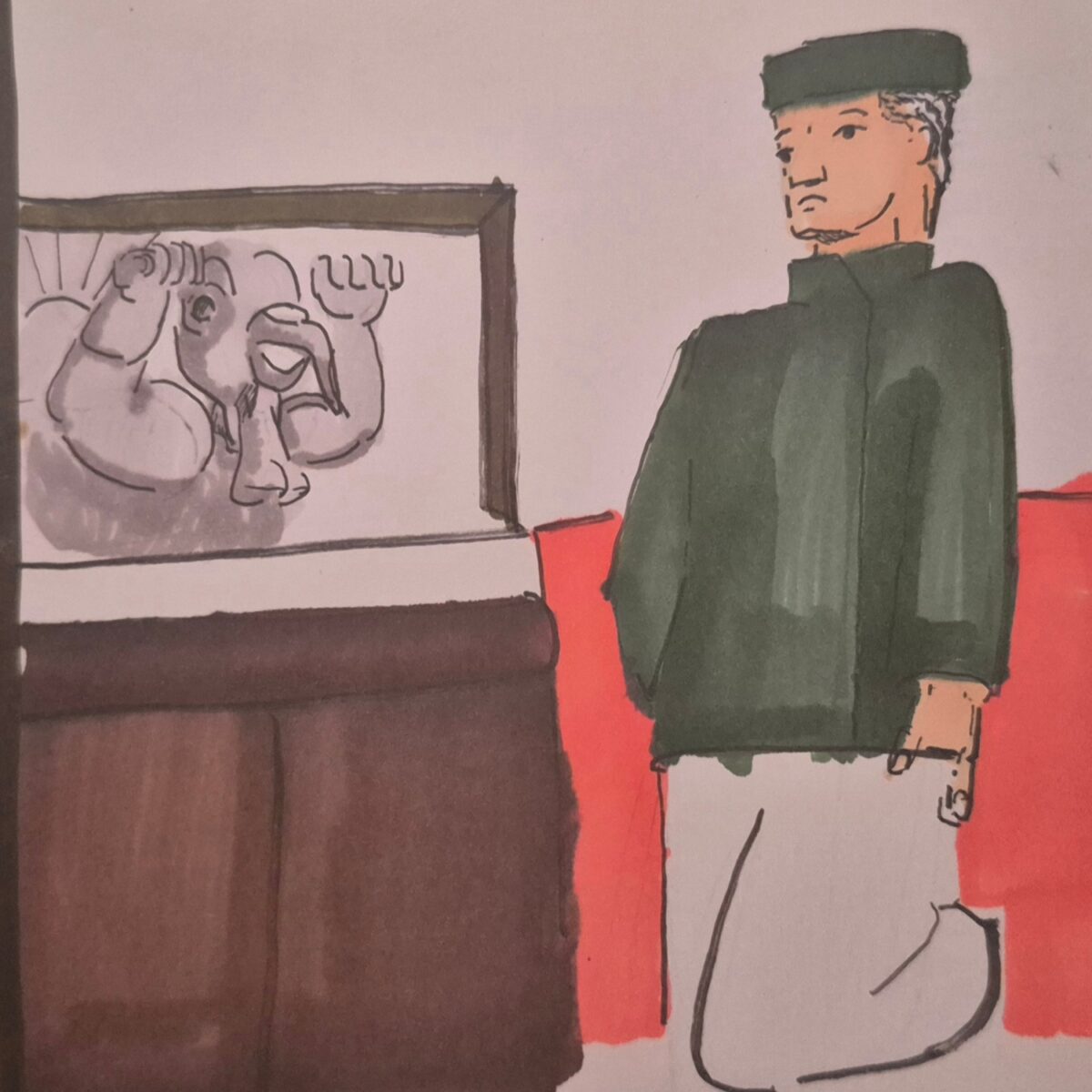 comic art, comic strips, inked path, Quibbles of the scribbles, webcomic,  Late to the party, puzzlement, used or not, Inked path: The reptiles give disturbing dreams. The pop art style was late to the party. An excused lateness of a day gives a smile