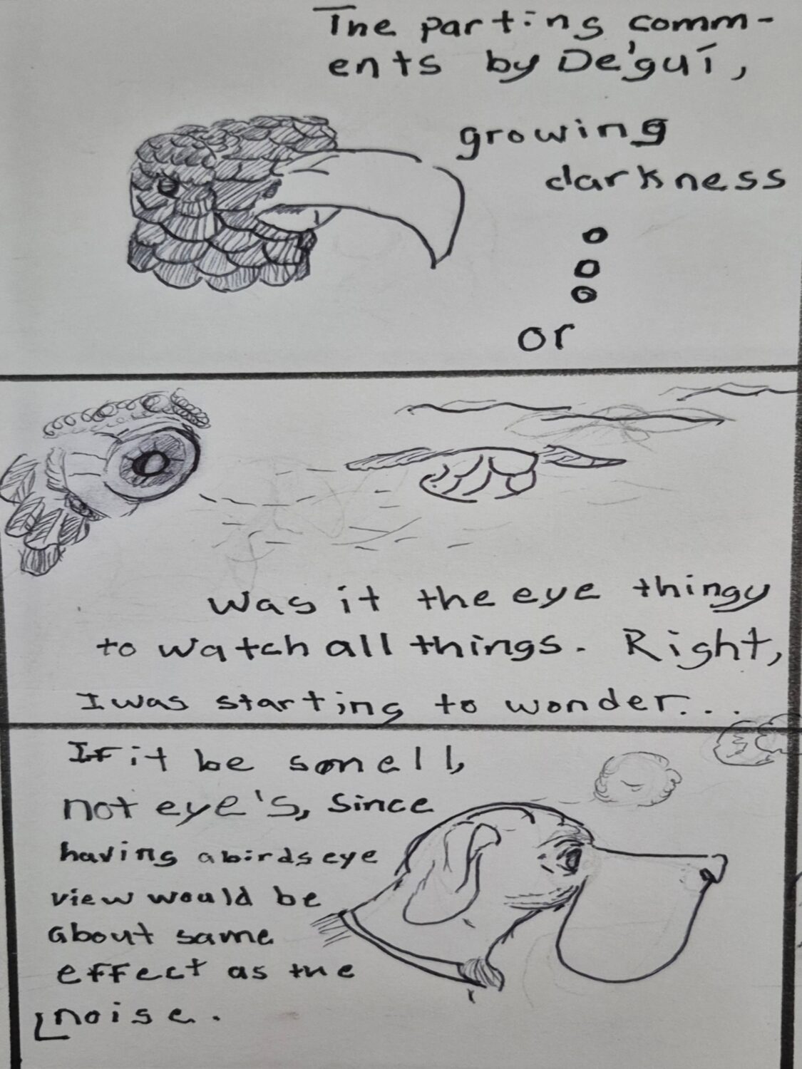 comic art, comic strips, inked path, Quibbles of the scribbles, webcomic,  Late to the party, puzzlement, used or not, Inked path: The reptiles give disturbing dreams. The newspaper is alive amongst the frames. The travails of steel wonders is the focus