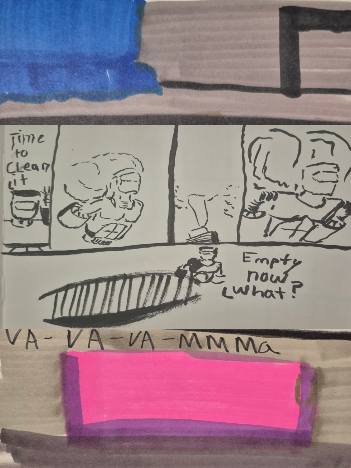 Inked path: Vision tells blank seeing the conversation?, comic art, comic strips, inkedpath, Quibbles of the scribbles, webcomic,  Late to the party, puzzlement, used or not,