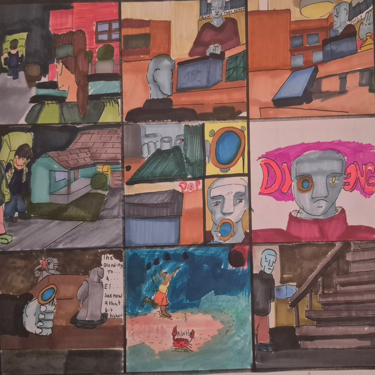comic art, comic strips, inkedpath, Quibbles of the scribbles, webcomic, Late to the party, puzzlement, used or not, Inked Path: Minor Details are in the mind.
The completed page of Away-Ink fiefdom