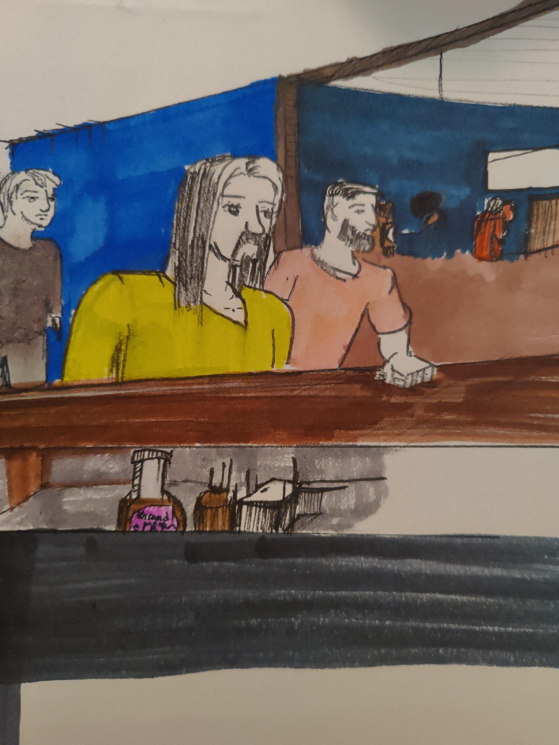 Inked path: Vision tells blank seeing the conversation?, comic art, comic strips, inkedpath, Quibbles of the scribbles, webcomic,  Late to the party, puzzlement, used or not,