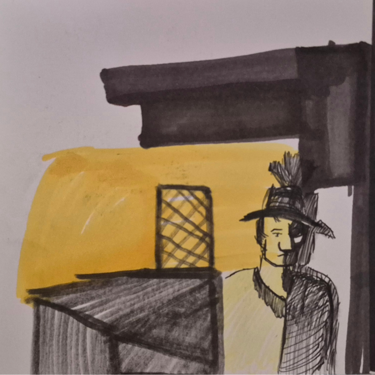 Inked path: Vision tells blank seeing the conversation?, comic art, comic strips, inkedpath, Quibbles of the scribbles, webcomic,  Late to the party, puzzlement, used or not,