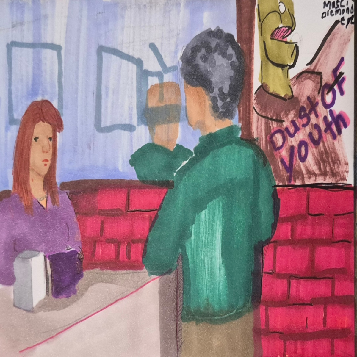 Illustration for the clone did it: the rings under the boards: Jenny Homes and Richard Avant having a conversation.
