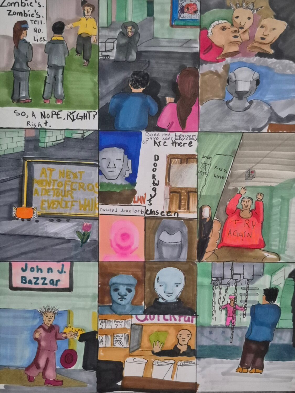 Inked path: Masks are not forever in the public thinking, comic art, comic strips, inkedpath, puzzlement, webcomic, Quibbles of the scribbles, Late to the party, used or not,