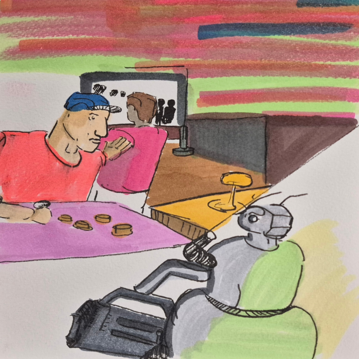 comic art, comic strips, inkedpath, Quibbles of the scribbles, webcomic,  Late to the party, puzzlement, used or not, dreaming meaning