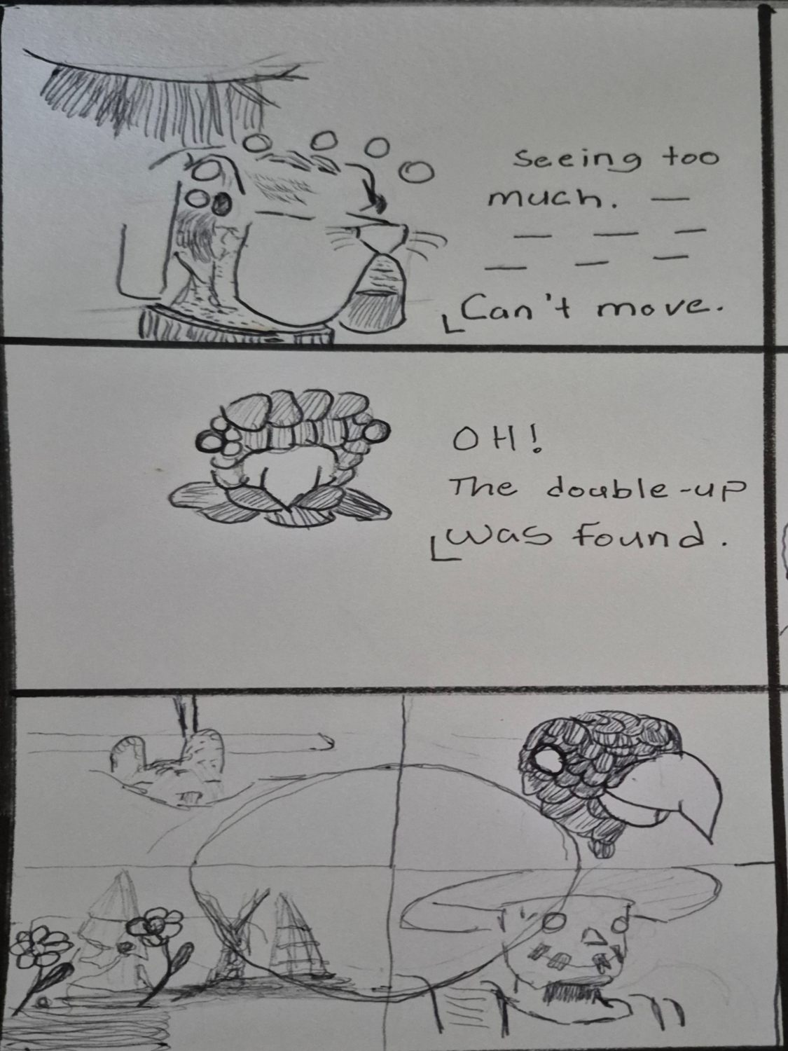 comic art, comic strips, inkedpath, Quibbles of the scribbles, webcomic,  Late to the party, puzzlement, used or not, dreaming meaning