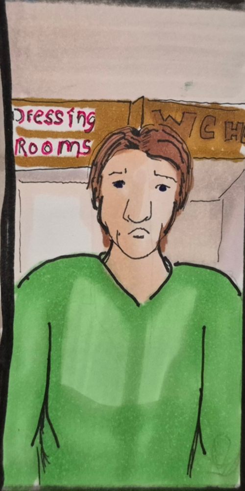 Away-Ink: A mystery leaves a puzzle, Away-Ink: The Yegg string is a change Part2, dream realm, yegg mystery, fiction puzzle, surreal story, dream symbolism, comic art, comic strips, inkedpath, puzzlement, webcomic,
Jobo Lage walking into the shop of Jane's