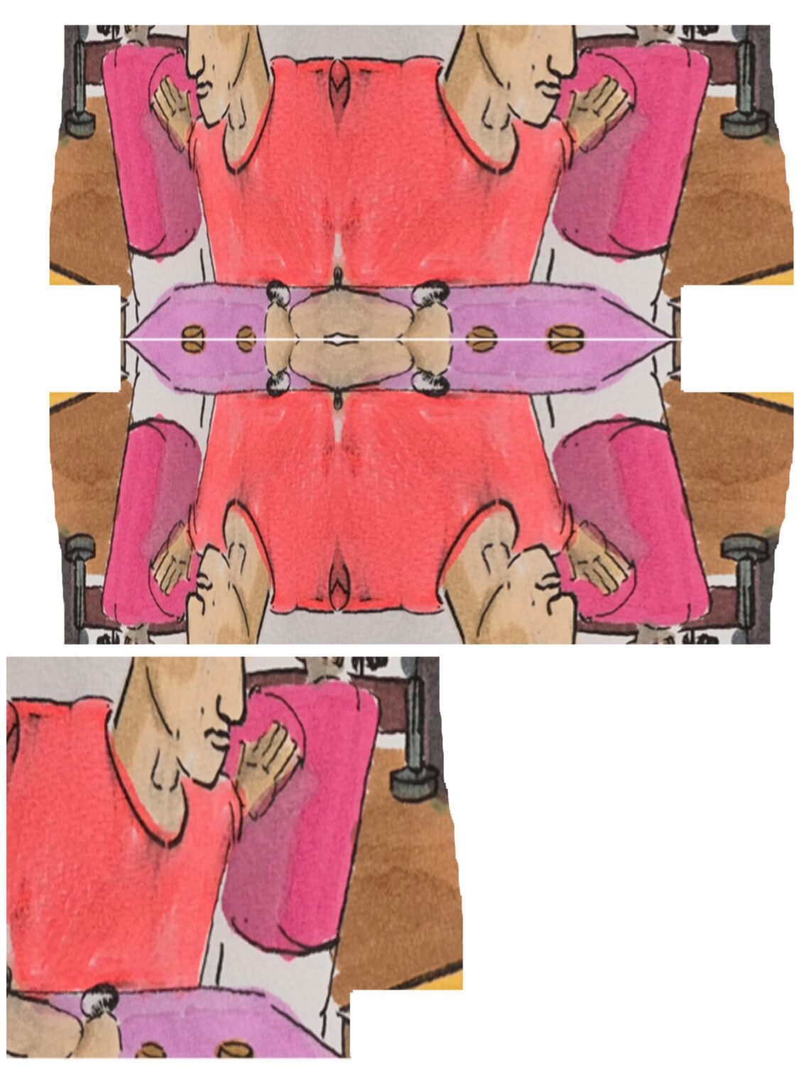 comic art, comic strips, inkedpath, puzzlement, webcomic, The Clone Did It, Colloquy, radio reports, Mayor's Court data has cubby holes, A twist puzzle piece to break the scenes of the fiefdom