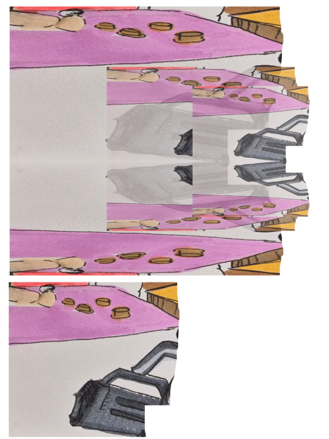 comic art, comic strips, inkedpath, puzzlement, webcomic, The Clone Did It, Colloquy, radio reports, Mayor's Court data has cubby holes, A twist puzzle piece to break the scenes of the fiefdom