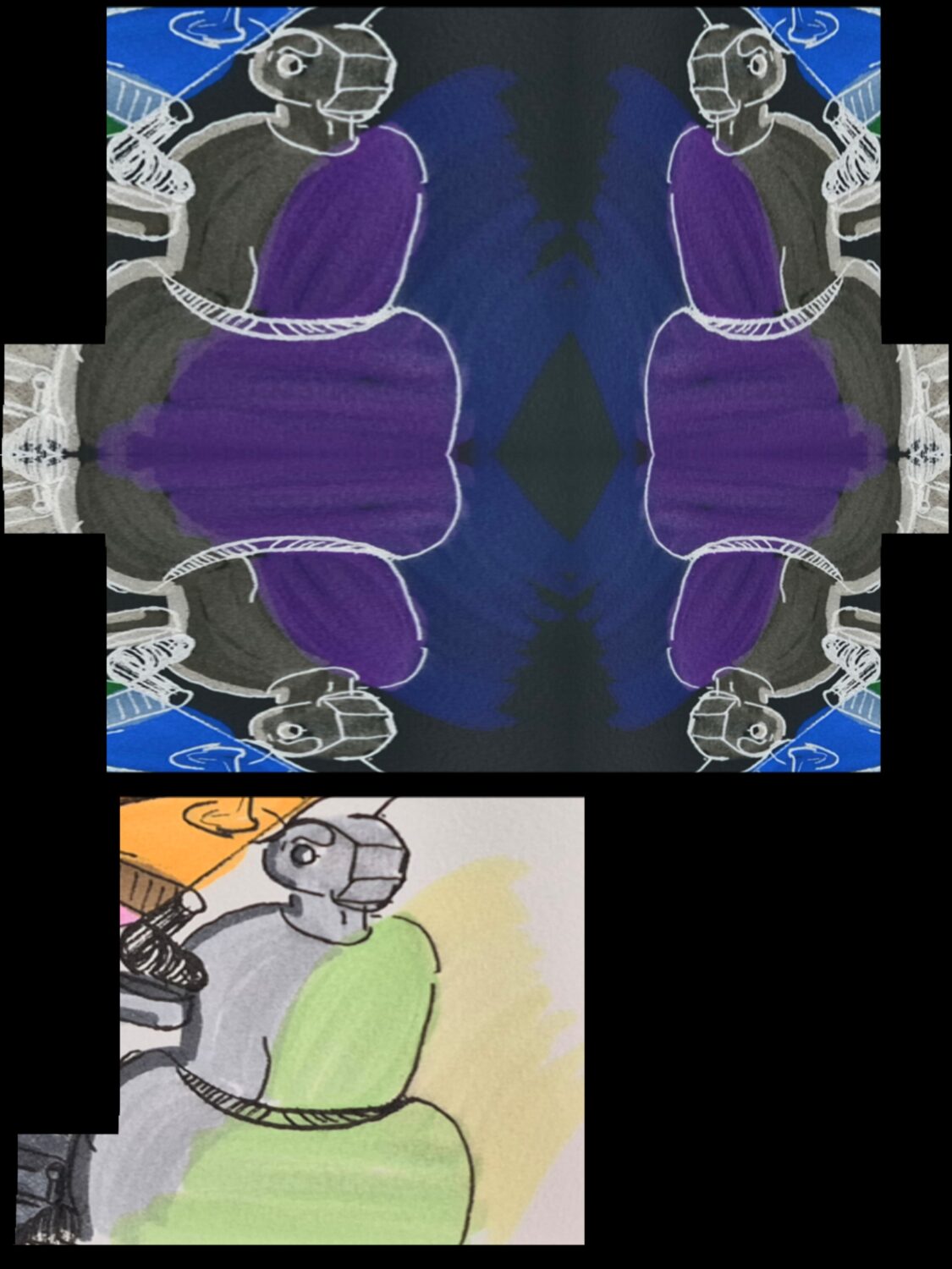 comic art, comic strips, inkedpath, puzzlement, webcomic, The Clone Did It, Colloquy, radio reports, Mayor's Court data has cubby holes, A twist puzzle piece to break the scenes of the fiefdom