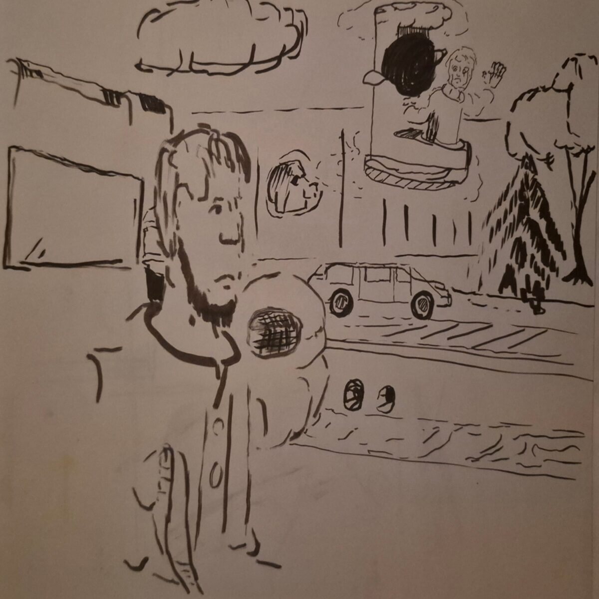 comic art, comic strips, inkedpath, puzzlement, webcomic, Quibbles of the scribbles,  Late to the party,  used or not, a ending scribbles for the game of spot the difference
