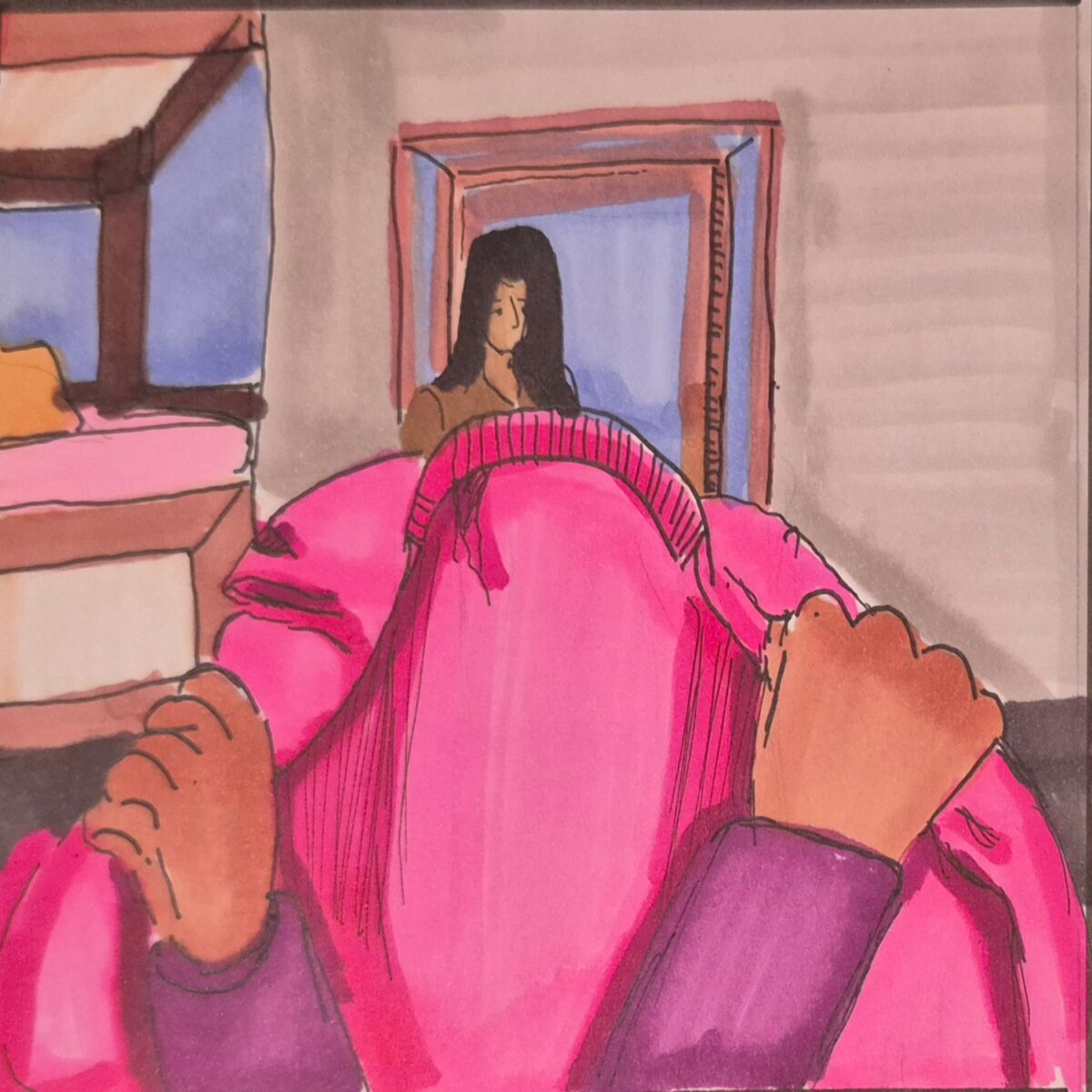 Jane is walking into the conversation from the last entries of the comic for away-ink.