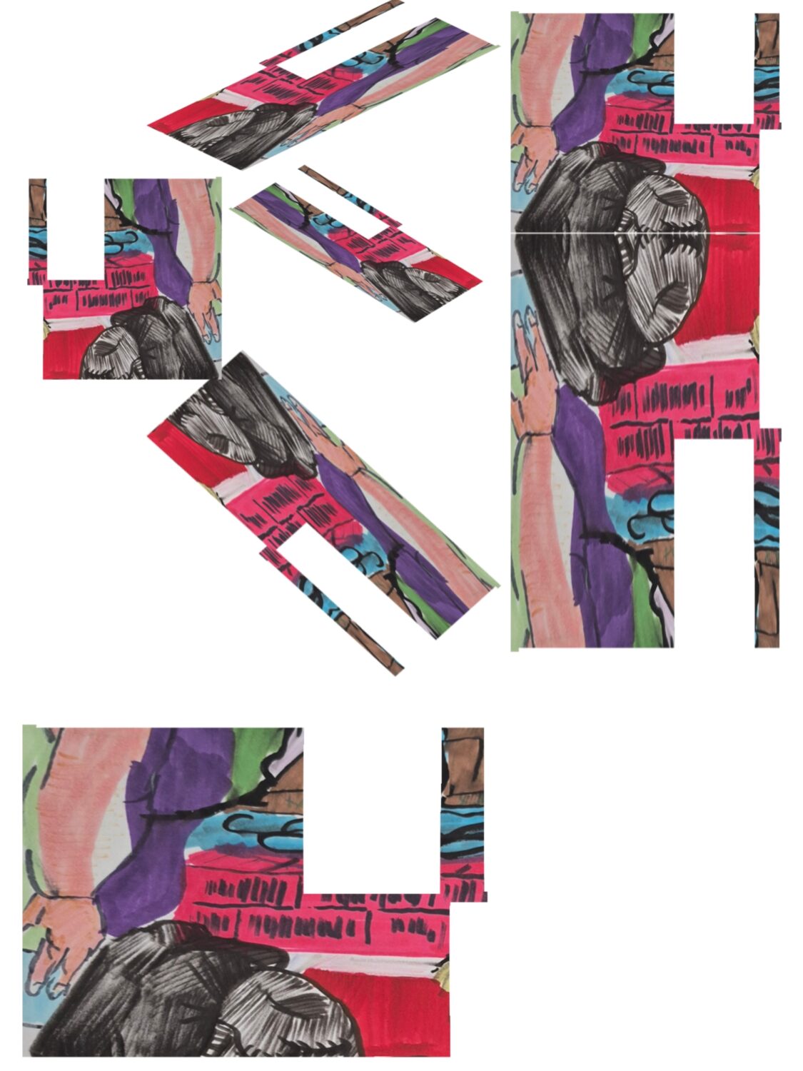 Puzzlement ad for the run of Away-ink: reflections, reboots and ants in uniform